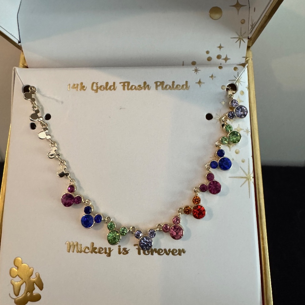 Disney 14K Gold Flash Plated Rainbow Necklace